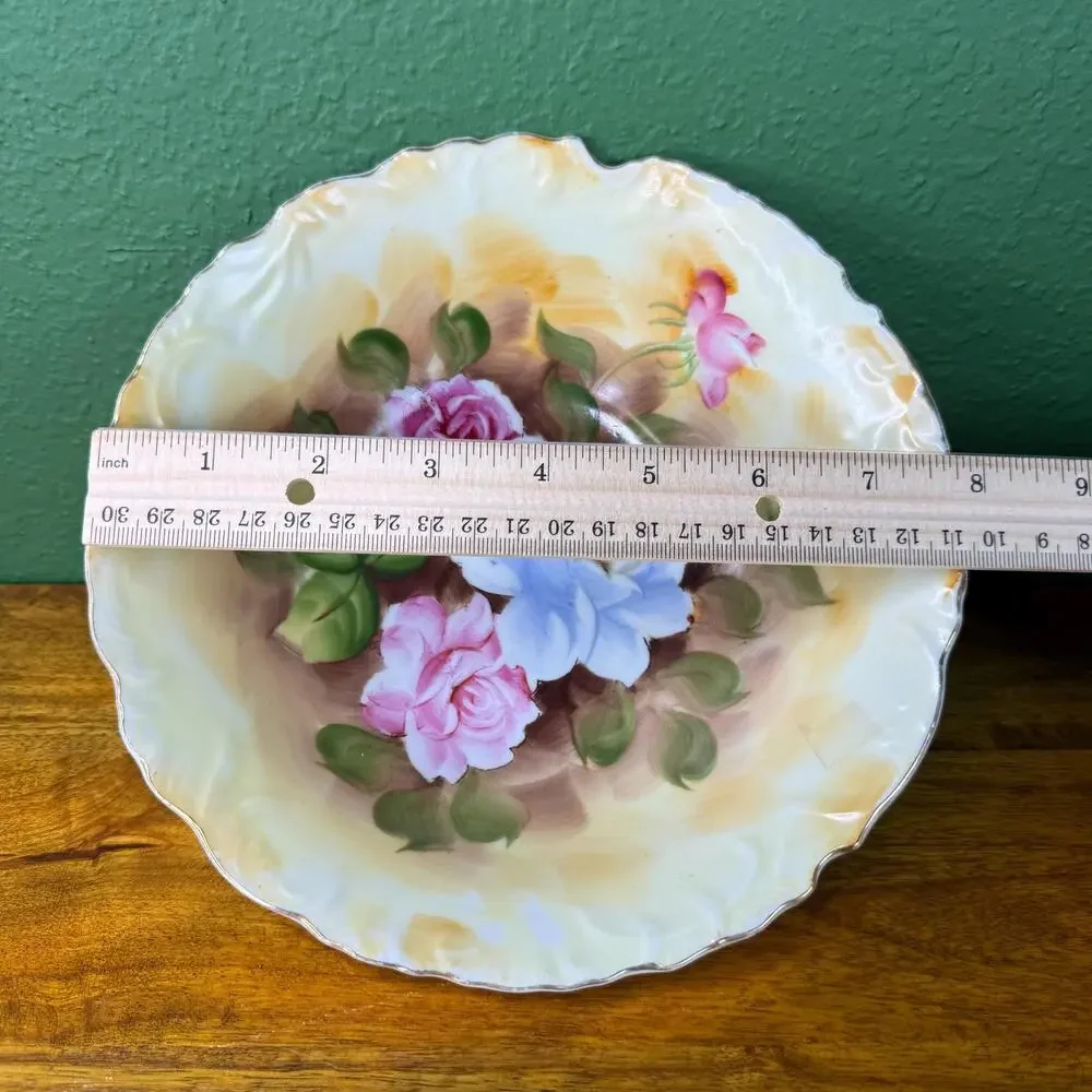 Vintage Enesco Hand Painted Bowl Floral Farmhouse Dish